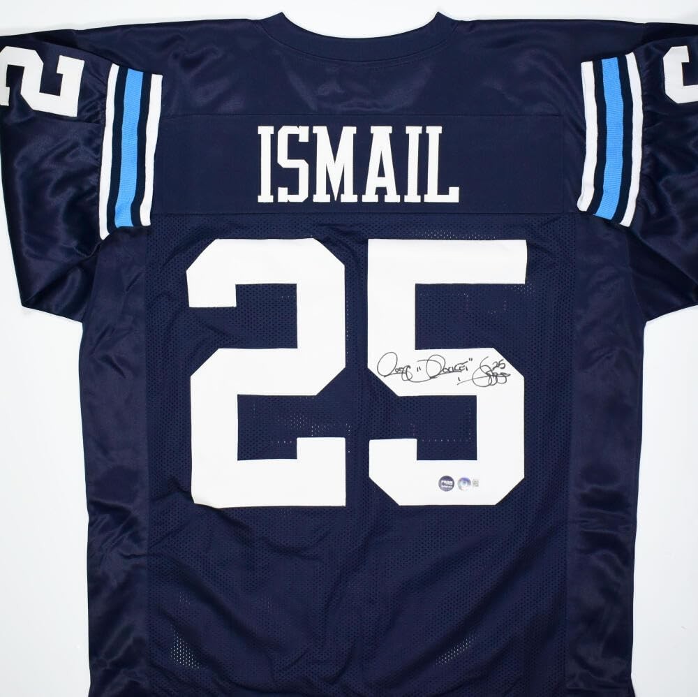Raghib "Rocket" Ismail Autographed Blue Custom Jersey