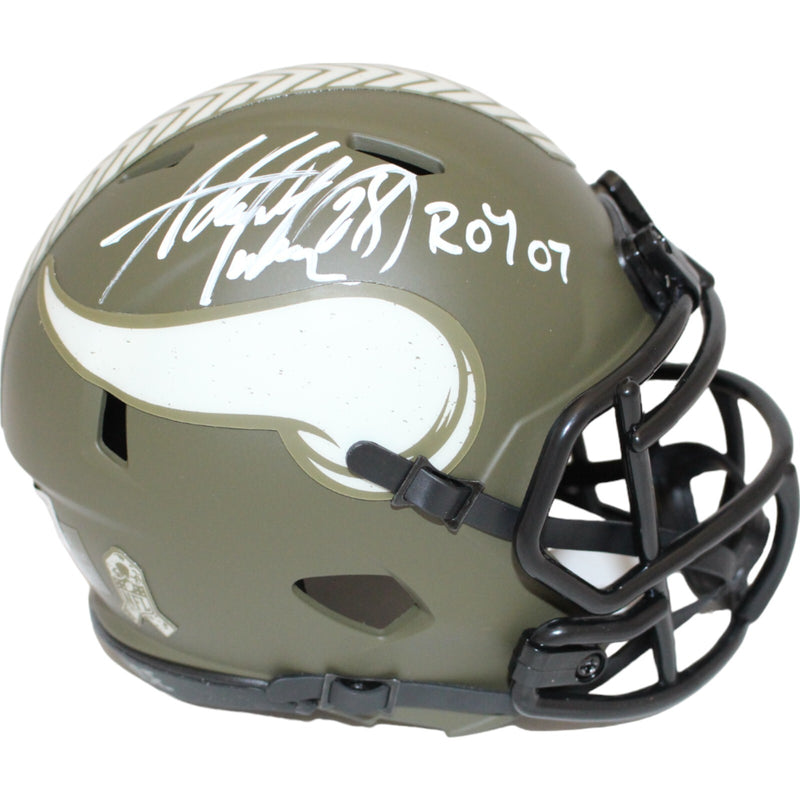 Adrian Peterson Signed Minnesota Vikings Salute to Service Mini Helmet