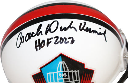 Dick Vermiel Signed Hall of Fame VSR4 Mini Helmet (HOF Inscription)