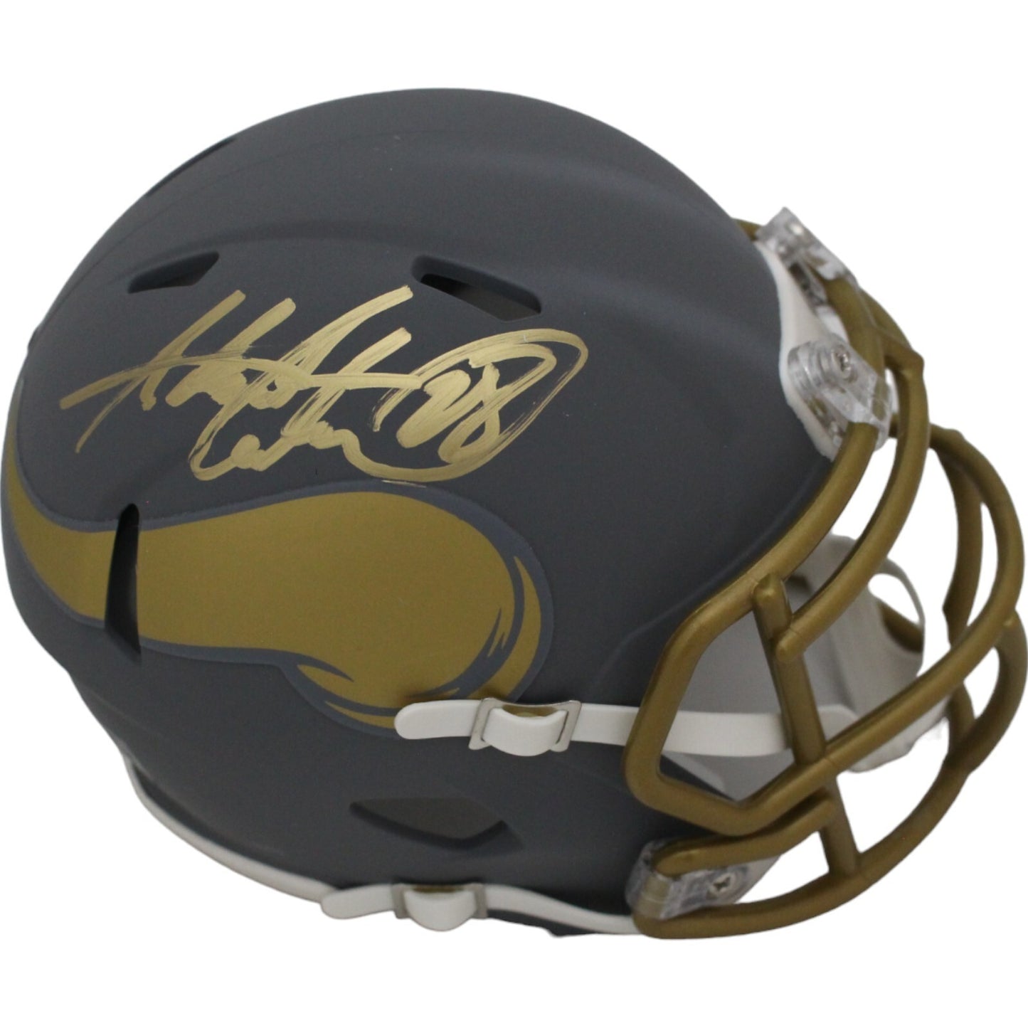Adrian Peterson Signed Minnesota Vikings Slate Mini Helmet Beckett