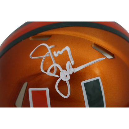 Jimmy Johnson Autographed Miami Hurricanes Speed Flash Mini Helmet