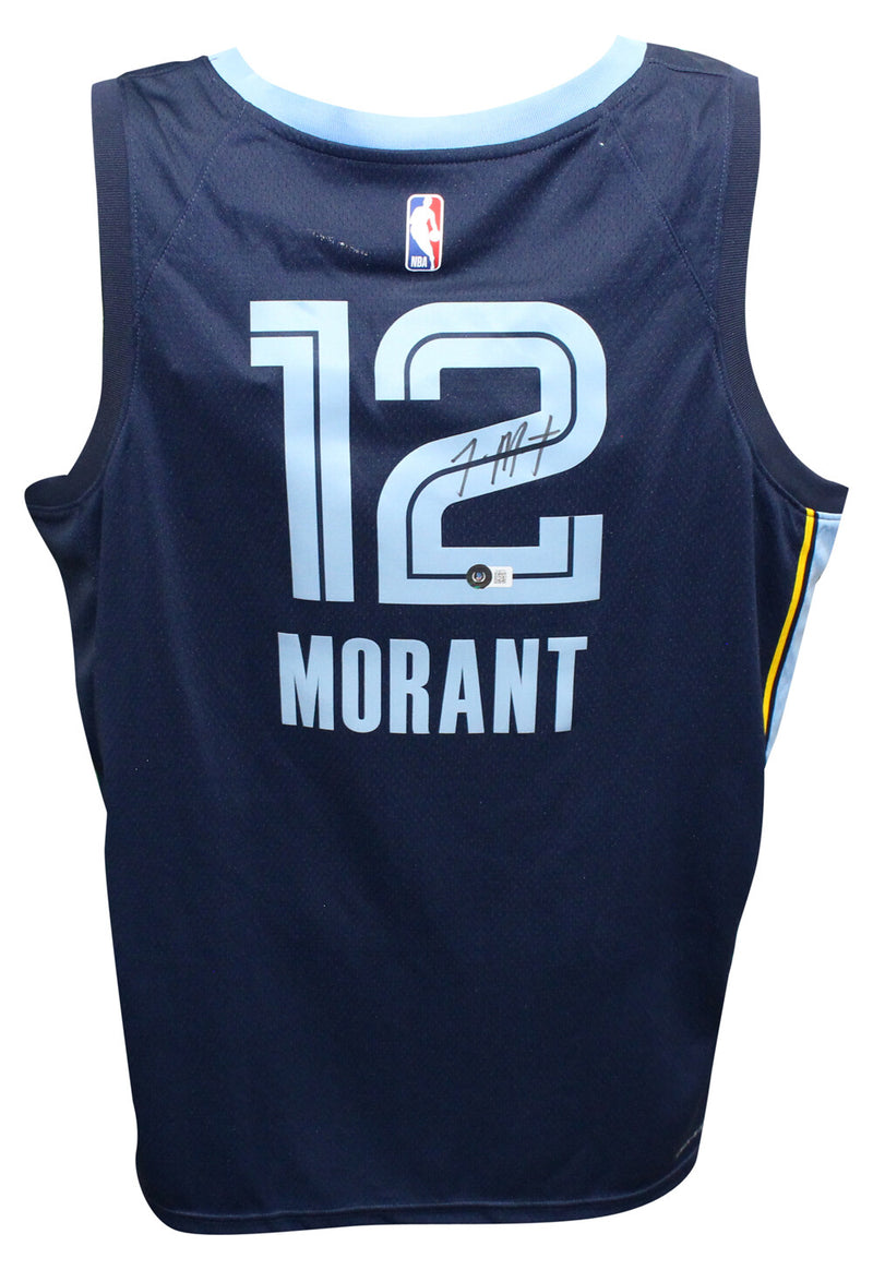 Ja Morant Signed Memphis Grizzlies Navy Nike Basketball Jersey