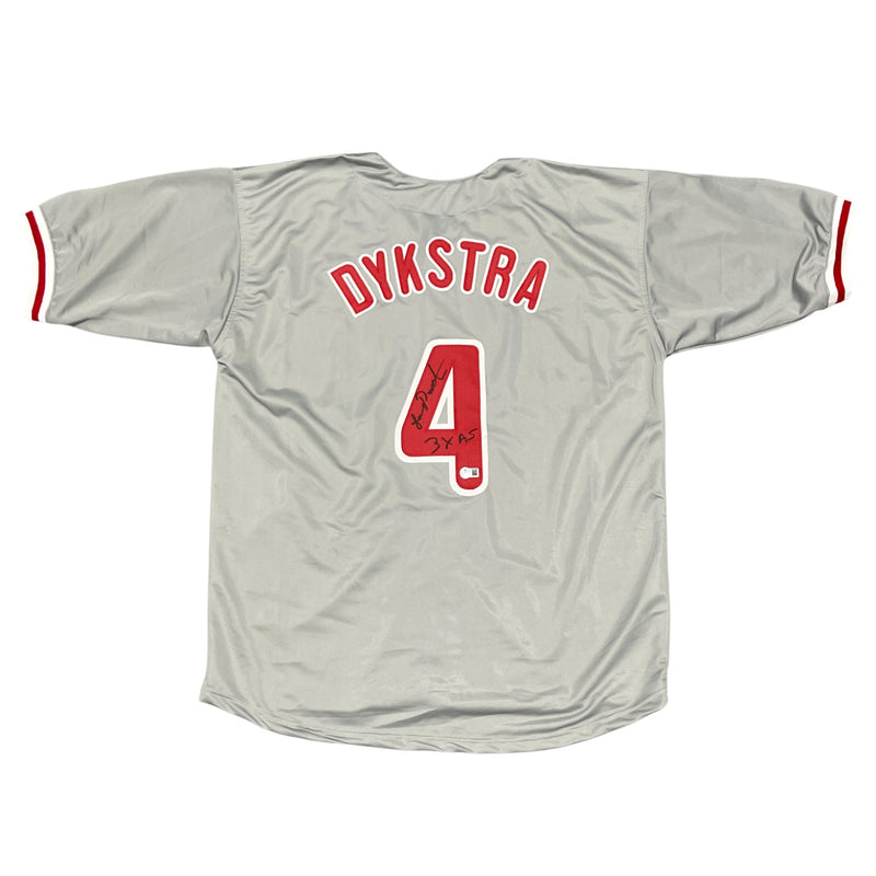 Lenny Dykstra Signed Philadelphia Phillies Custom Jersey (3x AS Inscription)