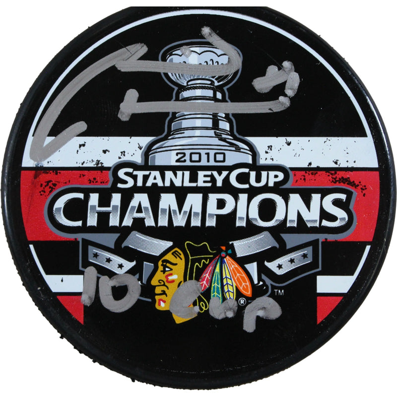 Marian Hossa Autographed Chicago Blackhawks 2010 Stanley Cup Hockey Puck
