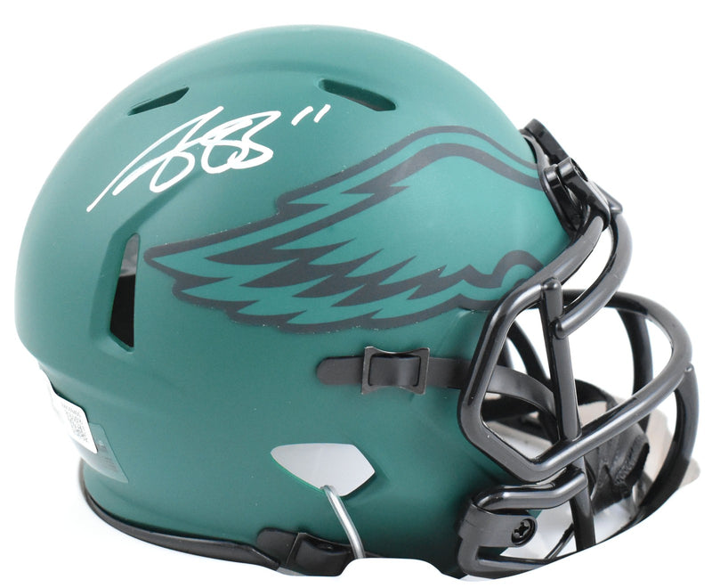 A.J. Brown Signed Philadelphia Eagles Rave Speed Mini Helmet