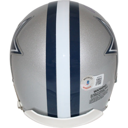 Roger Staubach Signed Dallas Cowboys VSR4 Mini Helmet HOF Beckett