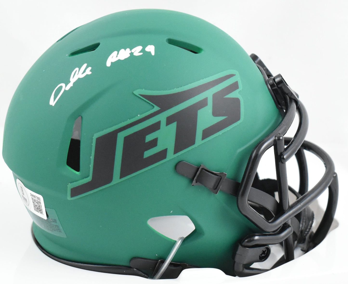 Darrelle Revis Signed New York Jets Rave Speed Mini Helmet