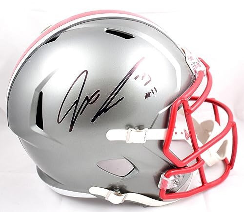 Jaxon Smith-Njigba Signed Ohio State Buckeyes Full Size Flash Speed Helmet