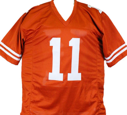 Sam Ehlinger Autographed Orange Custom College Style Jersey