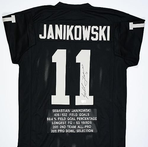 Sebastian Janikowski Signed Black Custom Football Jersey
