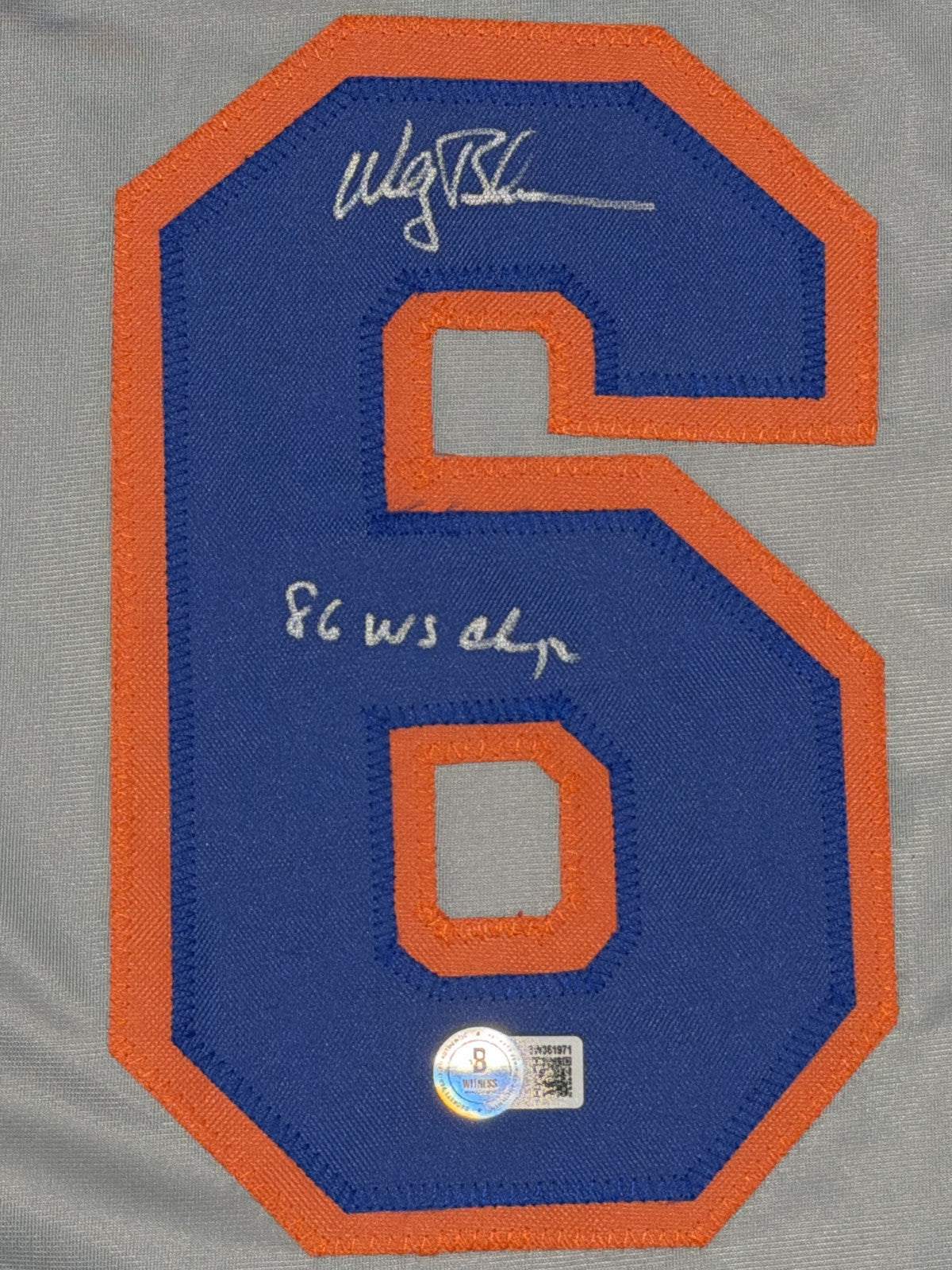 Wally Backman Signed New York Mets Custom Jersey - 86 WS Champs
