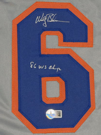 Wally Backman Signed New York Mets Custom Jersey - 86 WS Champs