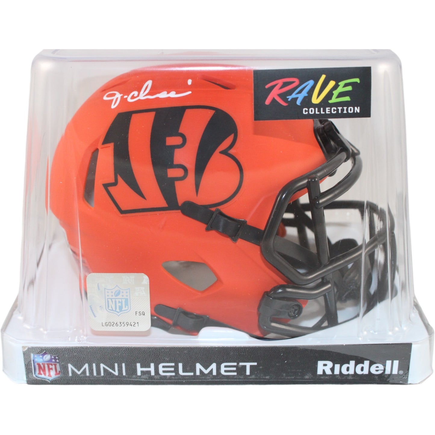 Ja'Marr Chase Cincinnati Bengals Autographed Rave Mini Helmet