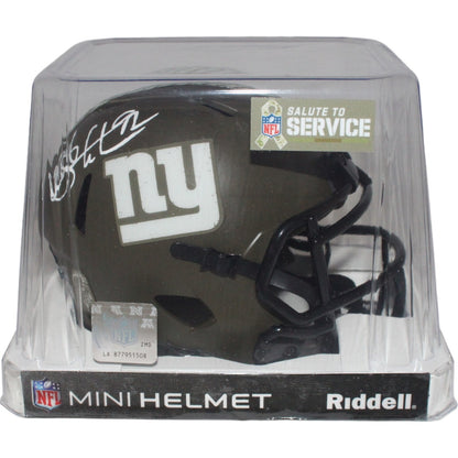 Michael Strahan Autographed New York Giants Salute to Service Mini Helmet