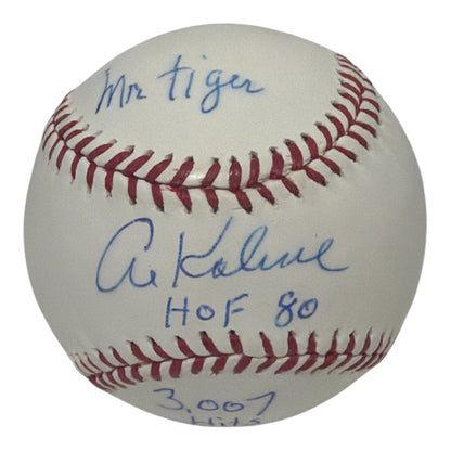 Al Kaline Signed Detroit Tigers Official MLB Baseball - 4 Inscriptions