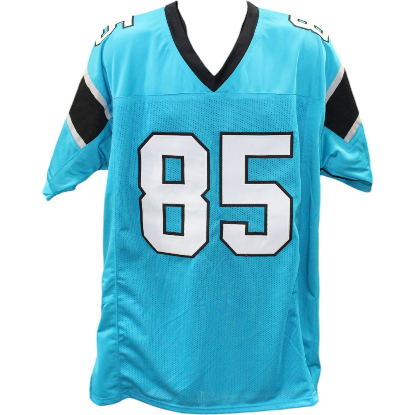 Ja'Tavion Sanders Autographed Pro Style Blue Jersey (Beckett COA)