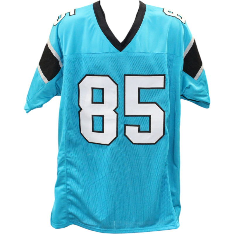 Ja'Tavion Sanders Autographed Pro Style Blue Jersey (Beckett COA)