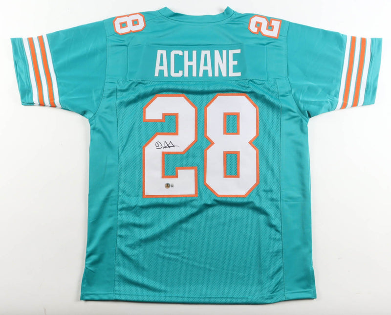De'Von Achane Autographed Miami Dolphins Teal Custom Jersey