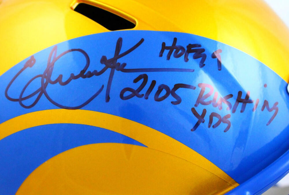 Eric Dickerson Signed Los Angeles Rams Flash Speed Full Size Helmet