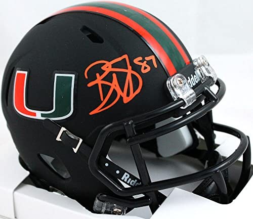 Reggie Wayne Signed Miami Hurricanes Alternate Black Mini Helmet