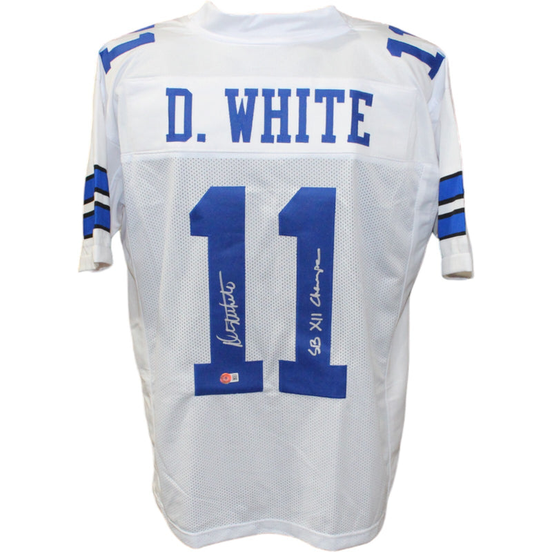 Danny White Autographed White Pro Style Jersey (SB XII Champ)