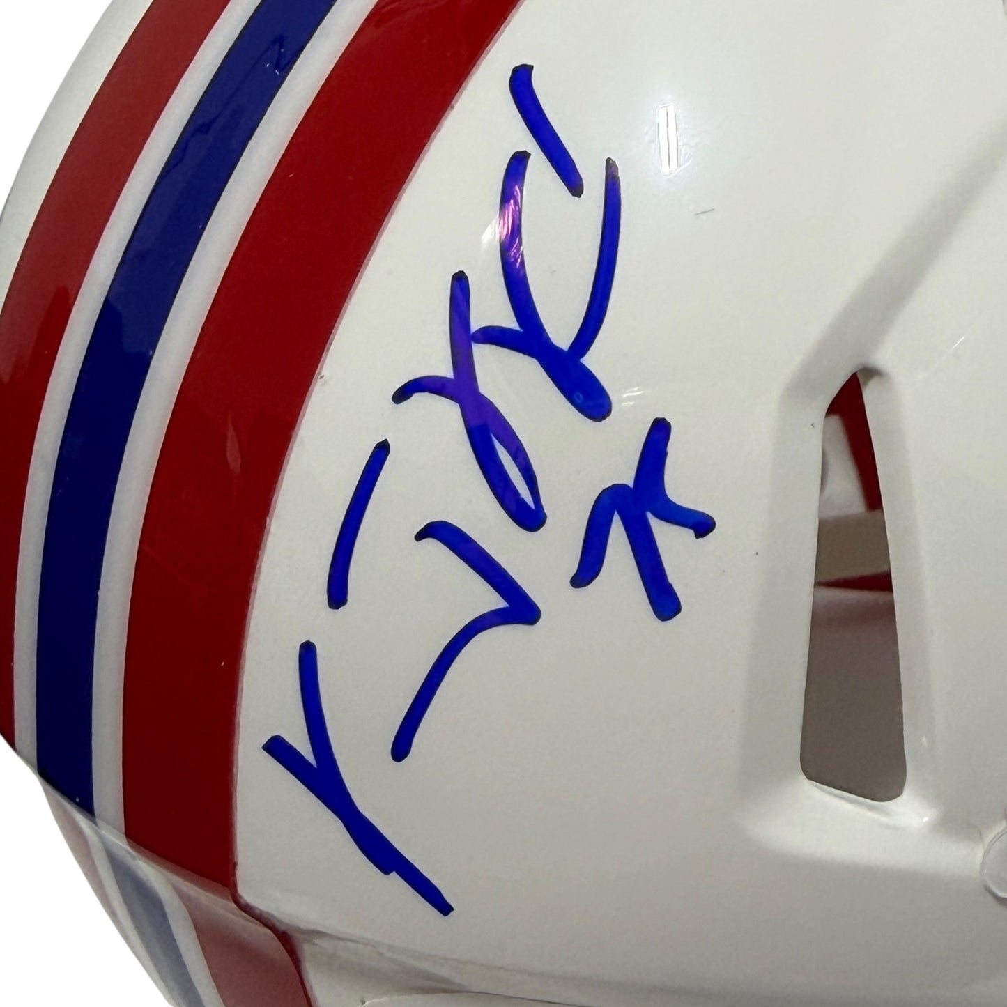 Vince Wilfork New England Patriots Signed Throwback Mini Helmet JSA