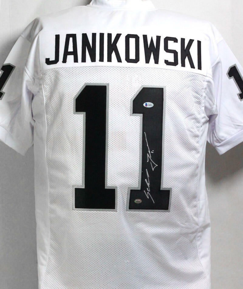 Sebastian Janikowski Autographed White Custom Football Jersey
