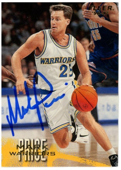 Mark Price Autographed 1996 Fleer #218 Trading Card (Warriors)