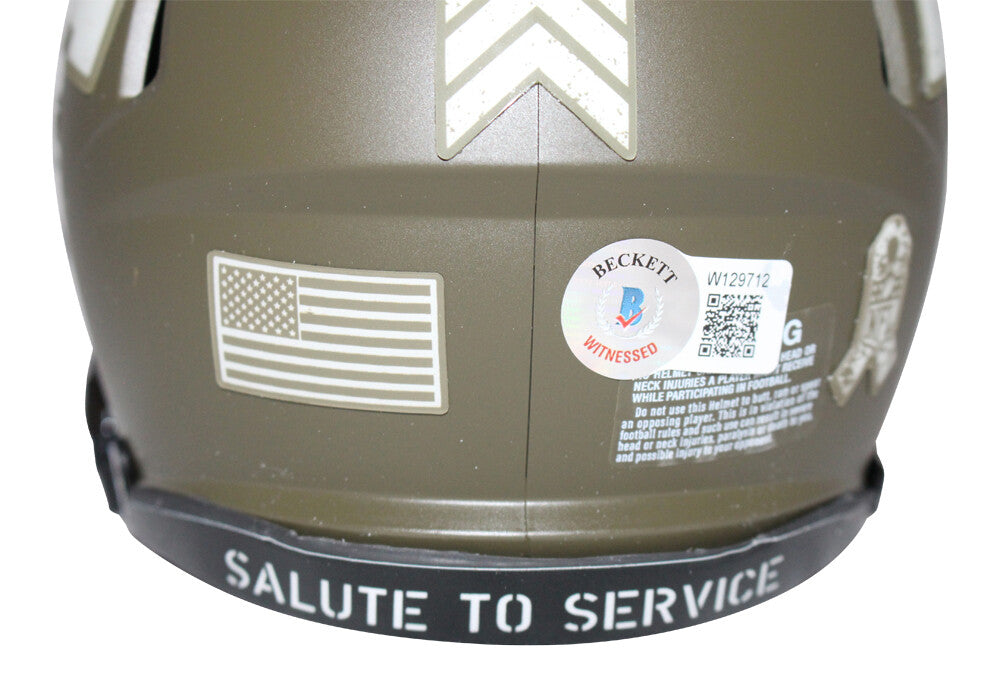 Kurt Warner Signed St. Louis Rams Salute to Service Mini Helmet