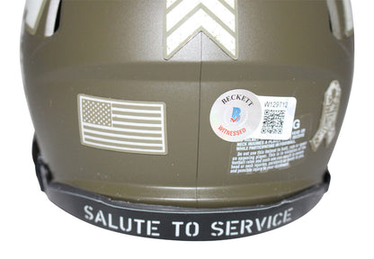 Kurt Warner Signed St. Louis Rams Salute to Service Mini Helmet