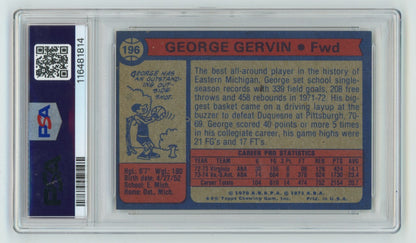 George Gervin Signed 1974-75 Topps #196 Rookie Card (PSA 10 Auto)