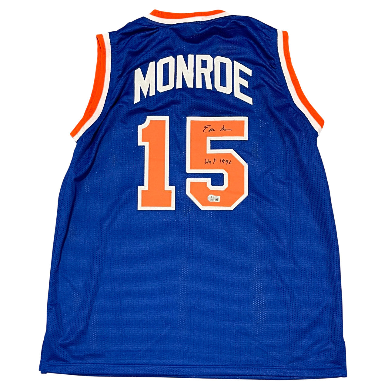 Earl Monroe Signed New York Knicks Custom Jersey (Beckett BAS COA)