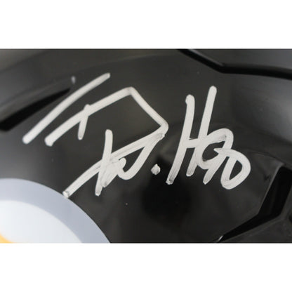 TJ Watt Signed Pittsburgh Steelers Mid-Size Helmet (Beckett Witnessed)