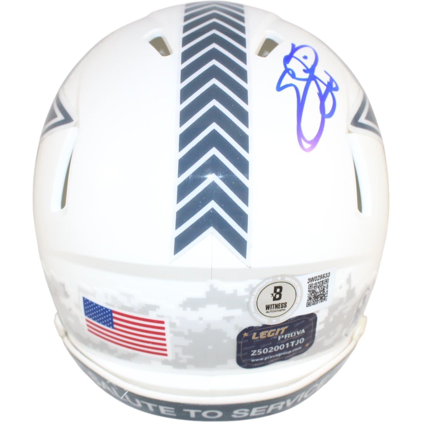 Emmitt Smith Autographed Dallas Cowboys 2024 Salute to Service Mini Helmet