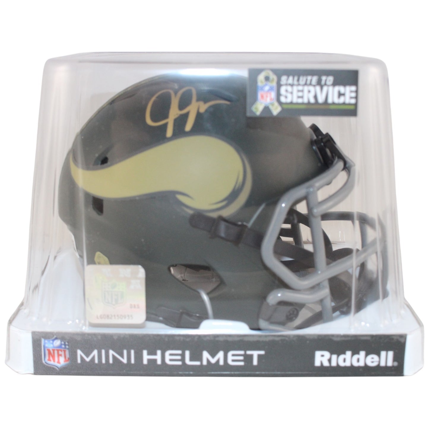 Justin Jefferson Signed Minnesota Vikings Salute to Service Mini Helmet