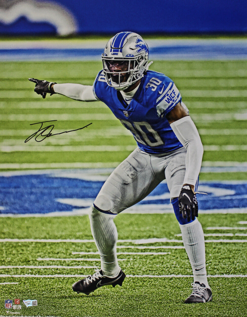Jeff Okudah Signed Detroit Lions 16x20 Photo Fanatics