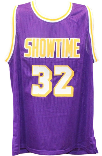 Magic Johnson Autographed Pro Style Purple Jersey (Beckett Witnessed)