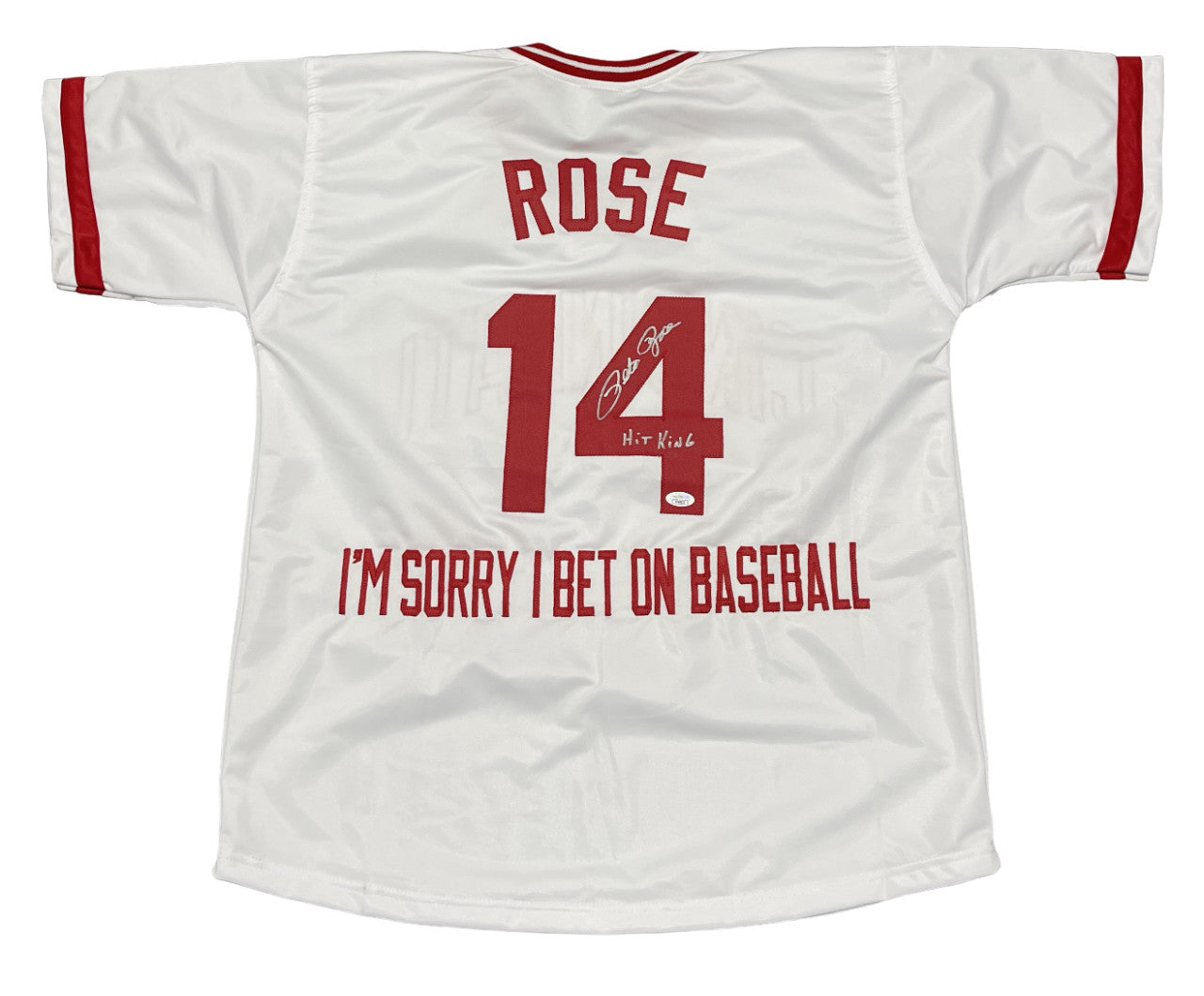 Pete Rose Cincinnati Reds Signed Custom "I'm Sorry" Jersey (JSA COA)