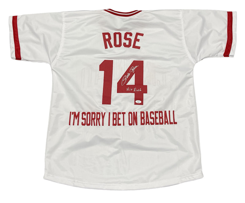 Pete Rose Cincinnati Reds Signed Custom "I'm Sorry" Jersey (JSA COA)