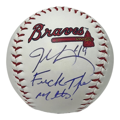 John Rocker Signed Atlanta Braves Logo Baseball (F**K the Mets Inscription)