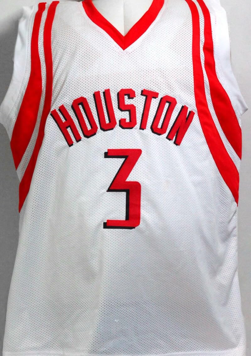 Steve Francis Autographed White and Red Custom Basketball Jersey