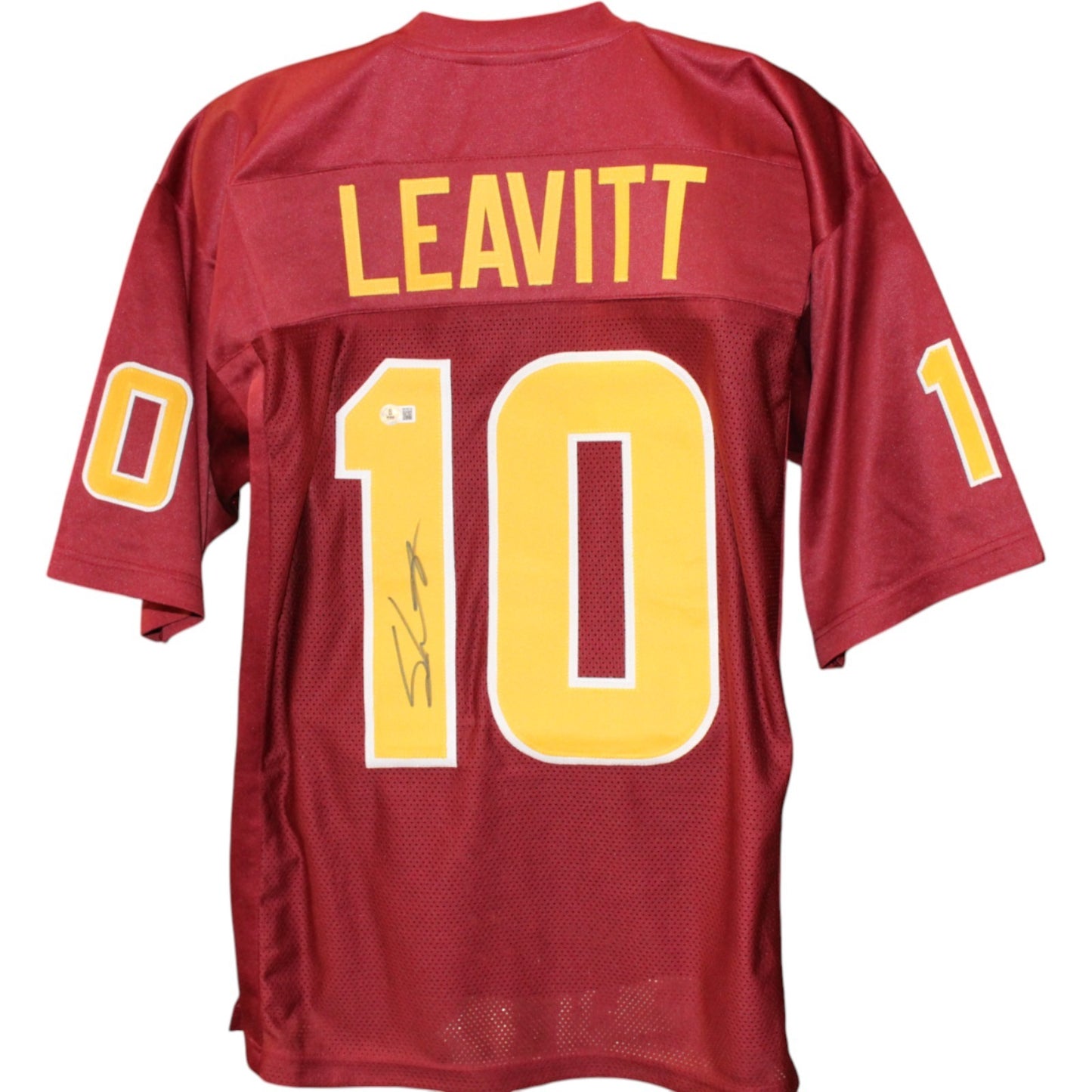 Sam Leavitt Autographed Red College Style Jersey (BAS Witnessed)
