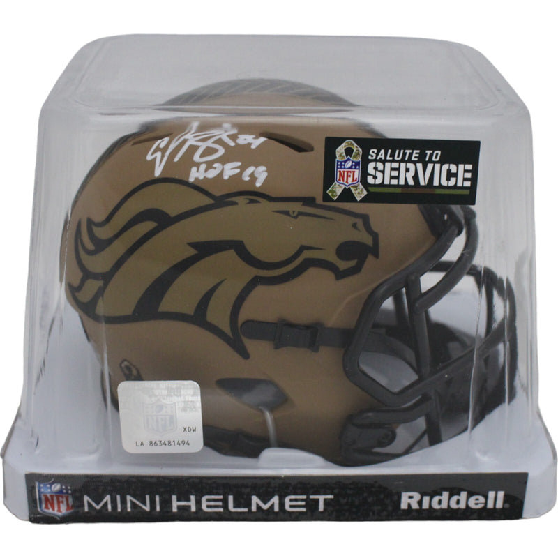 Champ Bailey Signed Denver Broncos 2023 Salute to Service Mini Helmet HOF