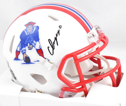 Christian Gonzalez Signed New England Patriots 1990-92 Throwback Mini Helmet