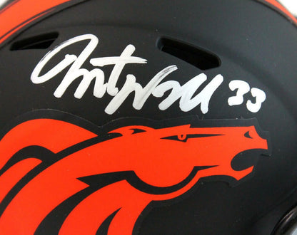 Javonte Williams Signed Denver Broncos Eclipse Speed Mini Helmet