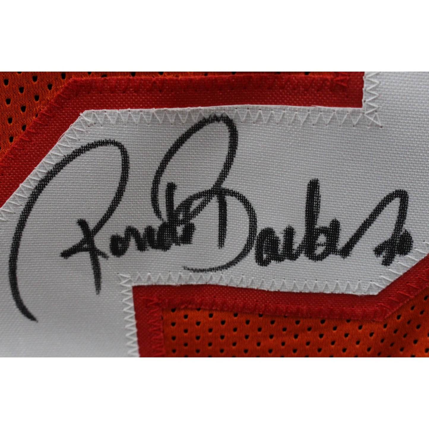 Ronde Barber Signed Orange Pro Style Throwback Jersey