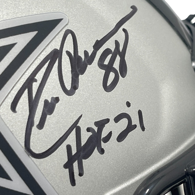 Drew Pearson Signed Dallas Cowboys Rave Mini Helmet HOF 21 BAS
