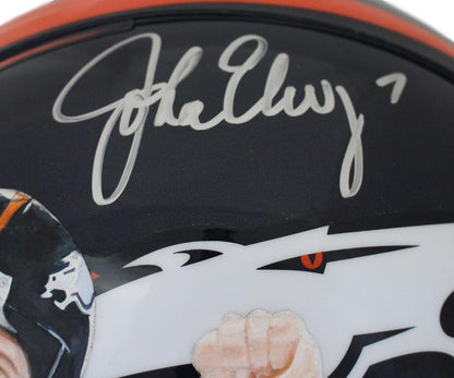 John Elway Denver Broncos Autographed Authentic Painted Art Helmet JSA