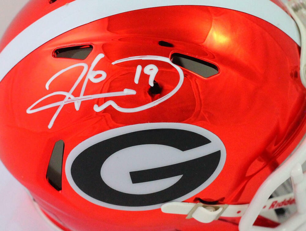 Hines Ward Signed Georgia Bulldogs Chrome Mini Helmet