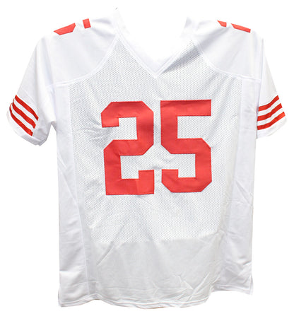 Elijah Mitchell Autographed White Custom Football Jersey